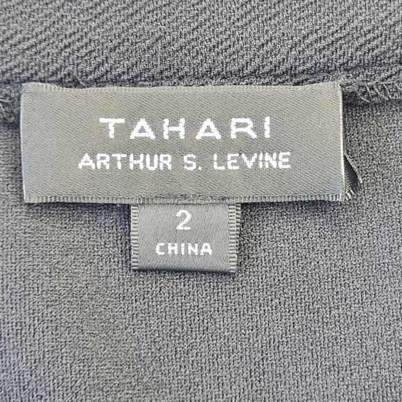 Tahari Woman’s Black Side Lace Up Faux Wrap Dress size 2 - Picture 7 of 13